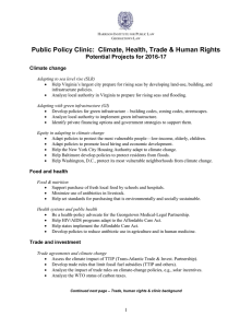 Public Policy Clinic:  Climate, Health, Trade &amp; Human Rights