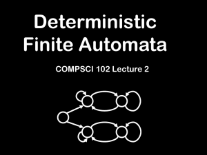 Deterministic Finite Automata COMPSCI 102 Lecture 2