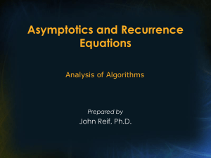 Asymptotics and Recurrence Equations