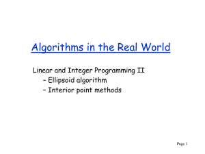 Algorithms in the Real World Linear and Integer Programming II