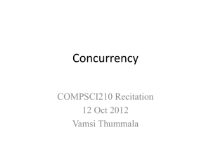 Concurrency COMPSCI210 Recitation 12 Oct 2012 Vamsi Thummala