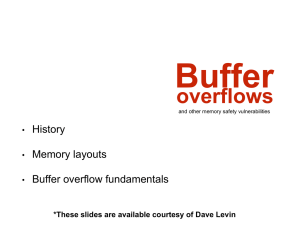 Buffer overflows History Memory layouts