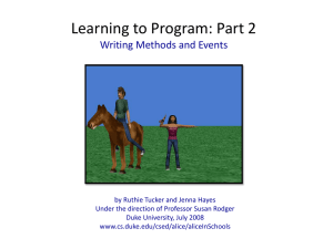Learning to Program: Part 2 Writing Methods and Events