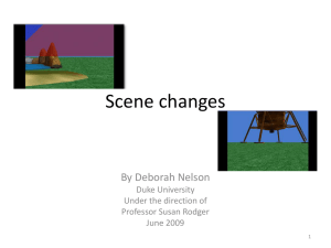 Scene changes By Deborah Nelson Duke University Under the direction of
