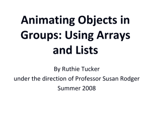 Animating Objects in Groups: Using Arrays and Lists By Ruthie Tucker