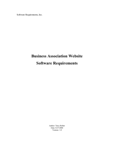 Business Association Website Software Requirements Software Requirements, Inc.