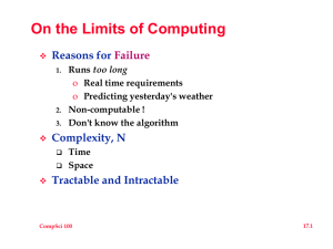 On the Limits of Computing Reasons for Complexity, N Failure