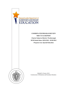 COORDINATED PROGRAM REVIEW MID-CYCLE REPORT Charter School or District: Westborough