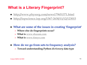 What is a Literary Fingerprint?