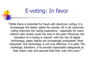 E-voting: In favor