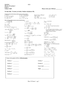 Fall 2011 Physics 123 section 2 Exam 2 Colton 2-3669