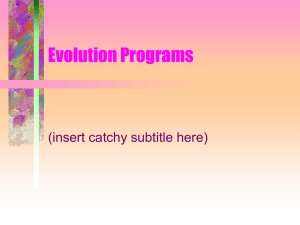 Evolution Programs (insert catchy subtitle here)