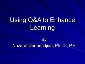 Using Q A to Enhance Learning by Nazaret Dermendjian