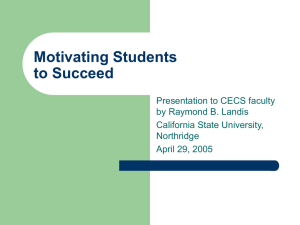 Motivating Students to Succeed by Ray Landis