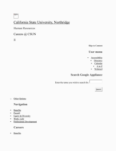 California State University, Northridge  Careers @ CSUN User menu