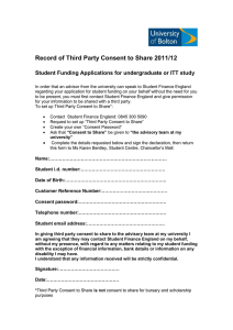 Record of Third Party Consent to Share 2011/12