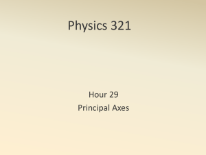 Physics 321 Hour 29 Principal Axes