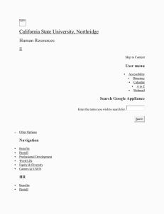 California State University, Northridge  Human Resources User menu