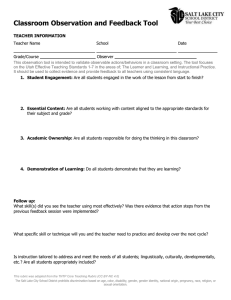 Classroom Observation and Feedback Form