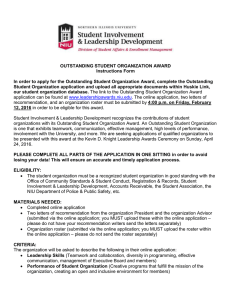 Outstanding Student Organization Instructions Form