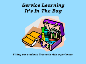 Service Learning It’s In The Bag