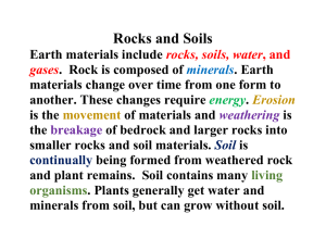 Rocks and Soil Benchmark Statement for Students