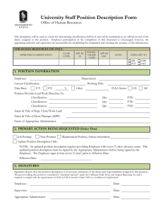 Staff Position Description Form