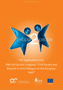 P2P Application Form EMI Civil Society Congress: “Civil Society and