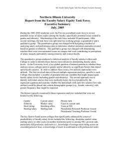 Faculty Salary Equity Task Force Report Executive Summary - July 2005