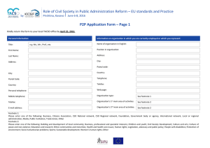 Role of Civil Society in Public Administration Reform – EU... P2P Application Form – Page 1 by