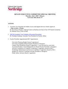 SENATE EXECUTIVE COMMITTEE SPECIAL MEETING