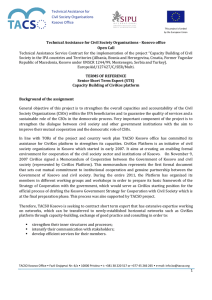 Technical Assistance Service Contract for the implementation of the project... Technical Assistance for Civil Society Organisations