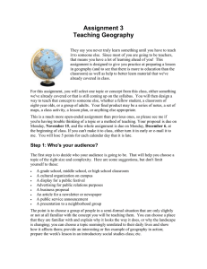 Assignment 3 Teaching Geography
