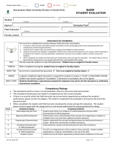 BASW  STUDENT EVALUATION Sacramento State University-Division of Social Work