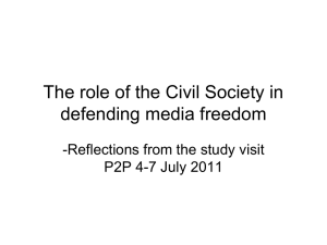 The role of the Civil Society in defending media freedom
