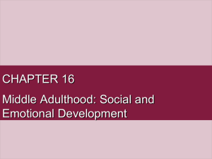 CHAPTER 16 Middle Adulthood: Social and Emotional Development