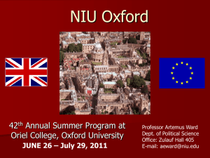 NIU Oxford 2011: Study Abroad at Oriel College, Oxford University