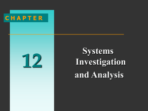 12 Systems Investigation and Analysis