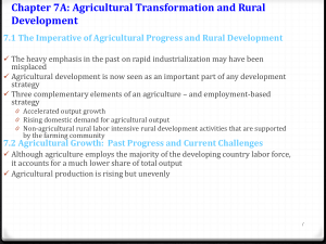 Chapter 7A Agricultural Transformation and Rural Development