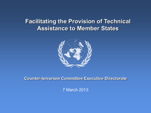 Презентация ИДКТК: содействие предоставлению технической помощи государствам-членам