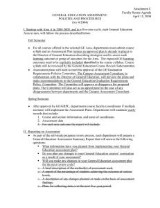 Attachment C Faculty Senate Agenda GENERAL EDUCATION ASSESSMENT: April 15, 2004