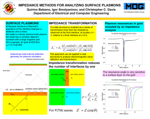 Analysis of Surface Plasmons by Impedance Techniques