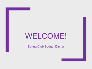 Spring 2016 Budget Dinner Presentation