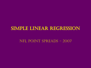 Simple Linear Regression - NFL Point Spreads and Actual Scores
