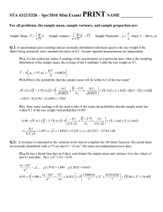 Mini Exam 1 Solution (n=4 on Q.1)