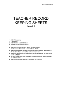 Teacher record keeping sheets (DOC, 143KB)