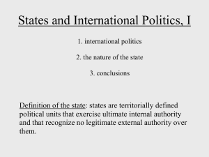 #2, States and International Politics (Part I)