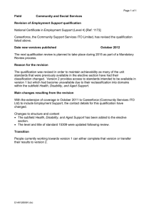 National Certificate in Employment Support (Level 4) [Ref: 1173] Field