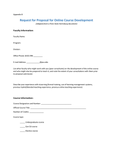 Request for Proposal for Online Course Development
