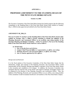 Amendment to the Penn State Berks Senate Standing Rules Proposed by the Penn State Berks Senate Executive Committee
